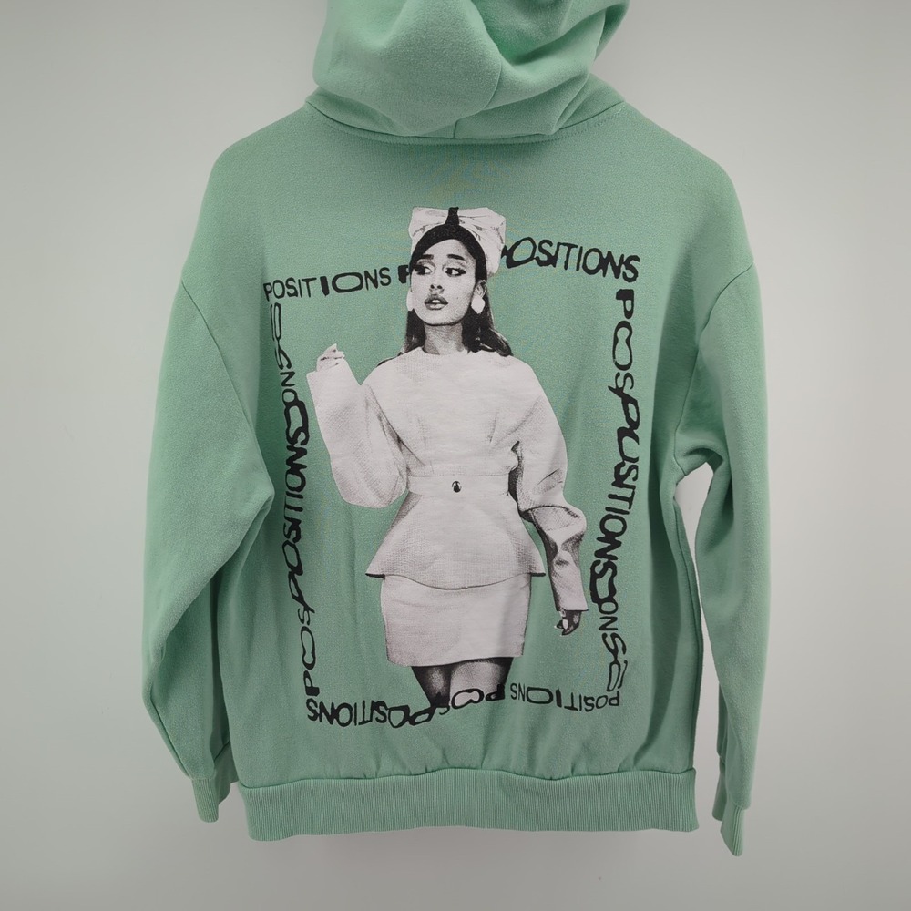 Ariana‎ Grande Positions Hoodie Sweatshirt Pastel Mint Green Size Small Concert